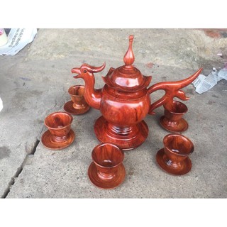 Bộ ấm trà bằng gỗ hương