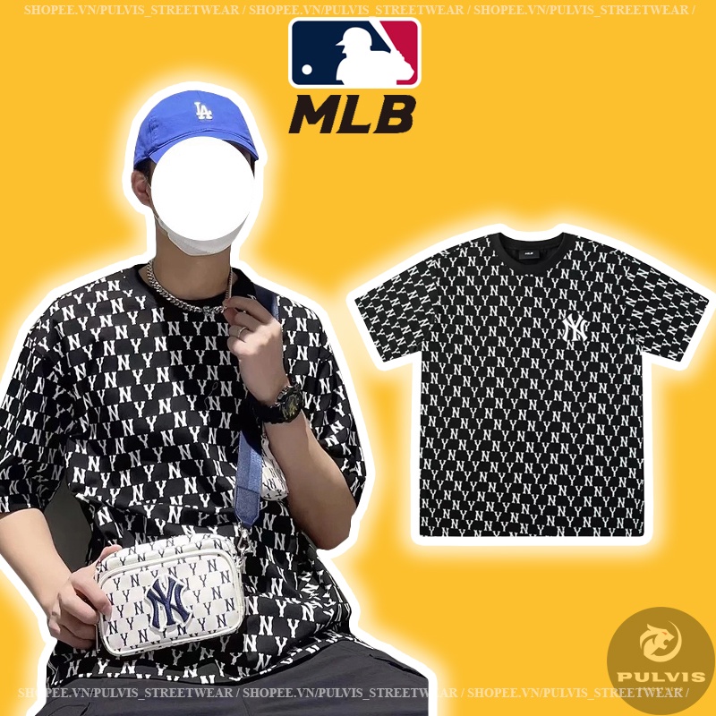 ⚡️ - Áo Thun MLB Monogram All Over Over Fit Short Sleeve Black, Áo Tee MLB