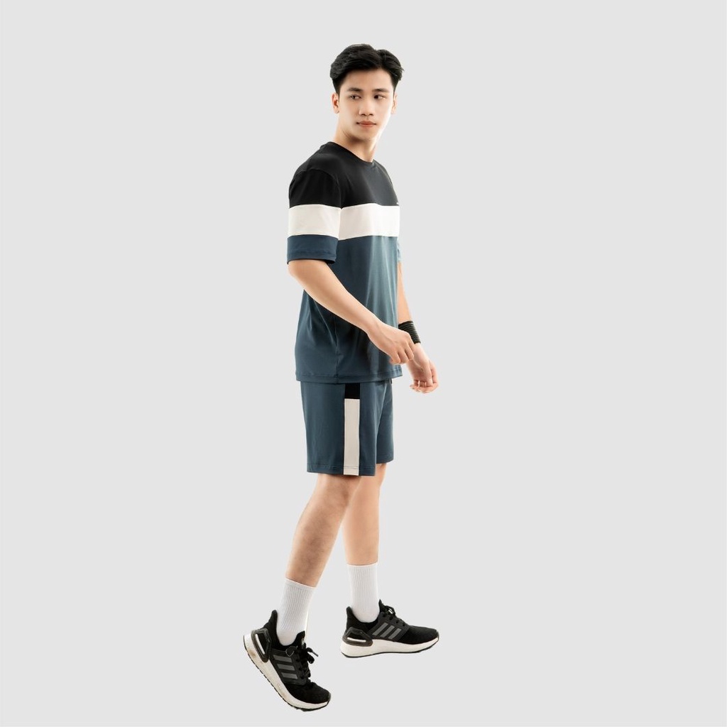 Quần đùi short thun ngắn nam CIZA phong cách thể thao dáng rộng cao cấp trẻ trung màu blue QSTR32