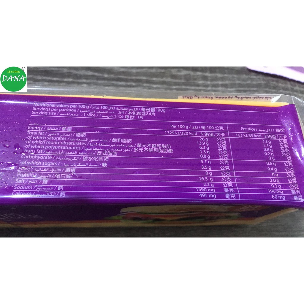 Phô mai lát CHEDDAR SLICES 1.033 kg