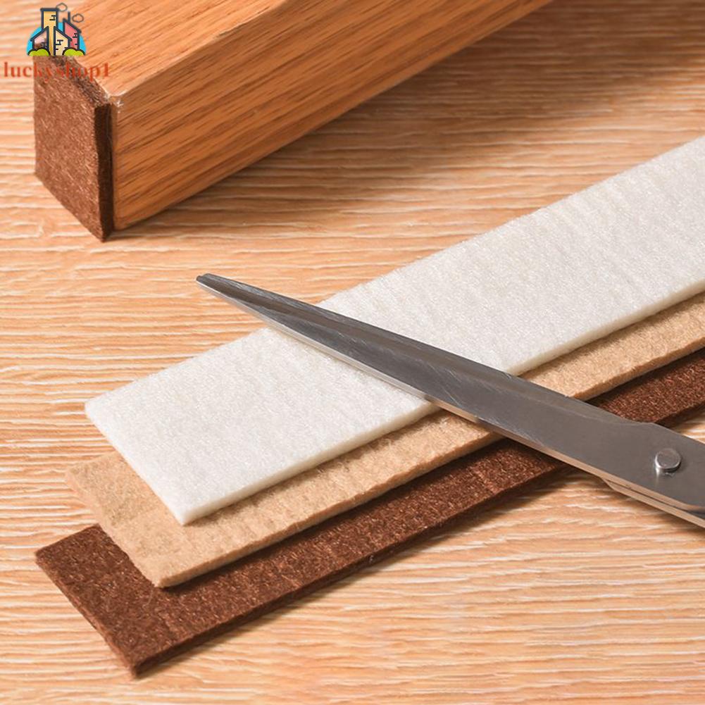 Trắng/nâu chống trượt có thể cắt xén cảm thấy sàn không ồn ào Bảo vệ chống trượt đồ nội thất Foot Mat 1m