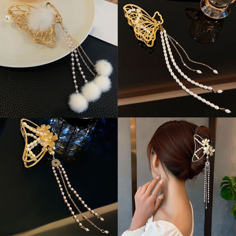 Kẹp Tóc Kim Loại Hình Bươm Bướm Phong Cách Hàn Quốc Cho Nữ