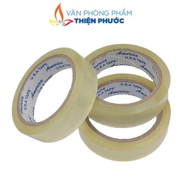 Băng keo trong 2.4cm 80yard, băng keo gói quà THIỆN PHƯỚC