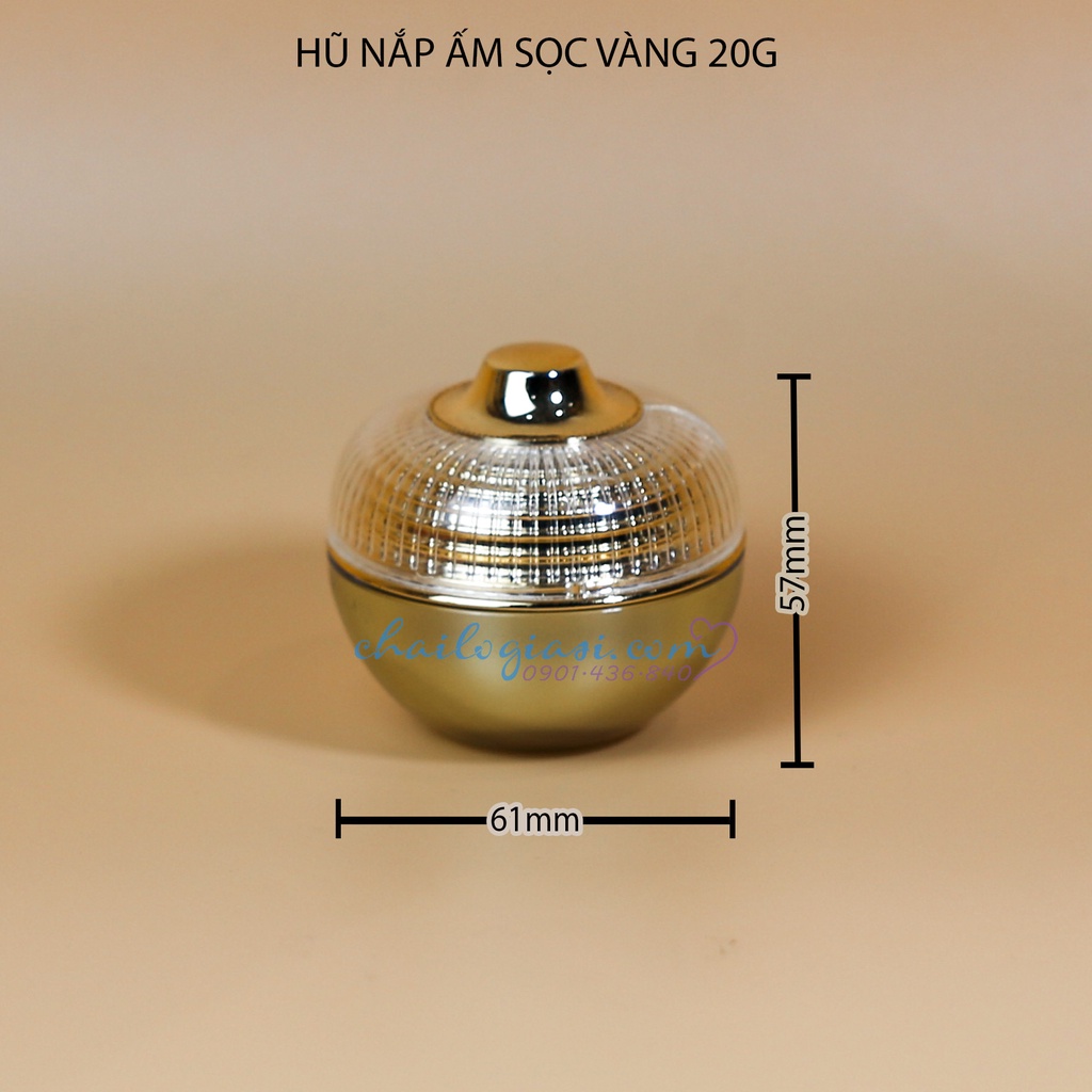 HŨ NẮP ẤM SỌC VÀNG 20G