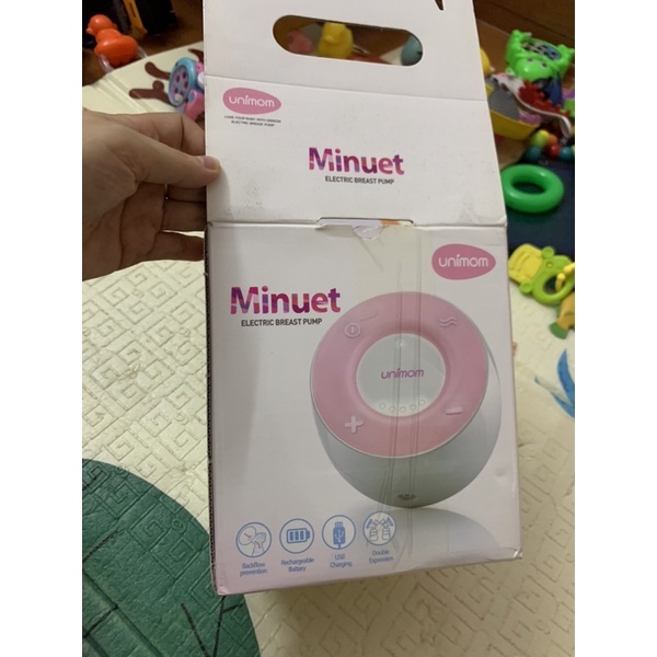 Thanh lý máy hút sữa unimom minuet điện đôi đã sử dụng pin tốt hàng Hàn