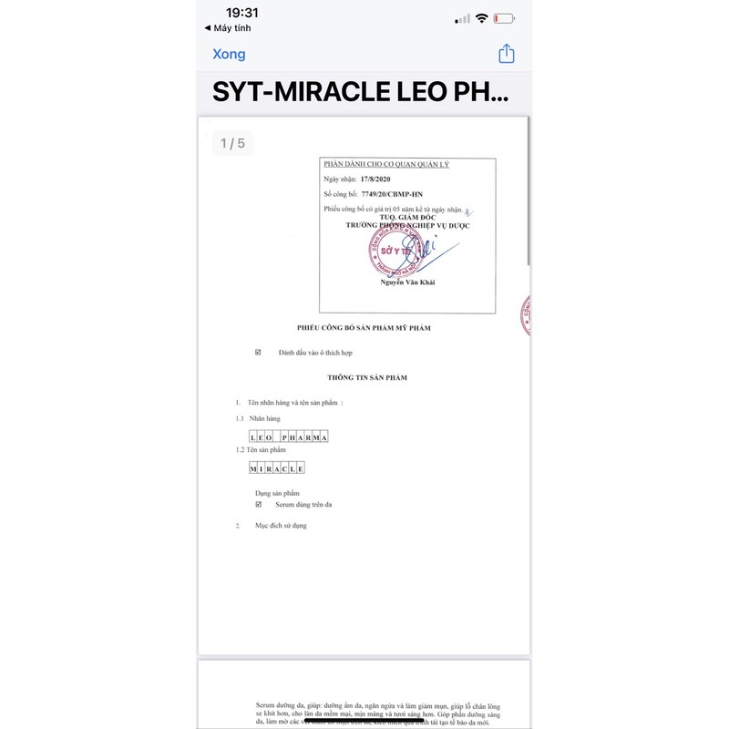 Serum Tái Tạo Da Đông Y Chăm Sóc Sắc Đẹp Da Mặt Thảo Dược Miracle Skin | BigBuy360 - bigbuy360.vn