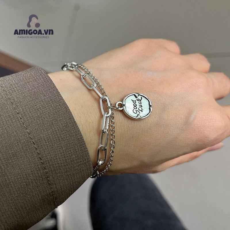 ✨✨Vòng Tay Có Khóa May Mắn OT Phong Cách Hip Hop Cho Nữ