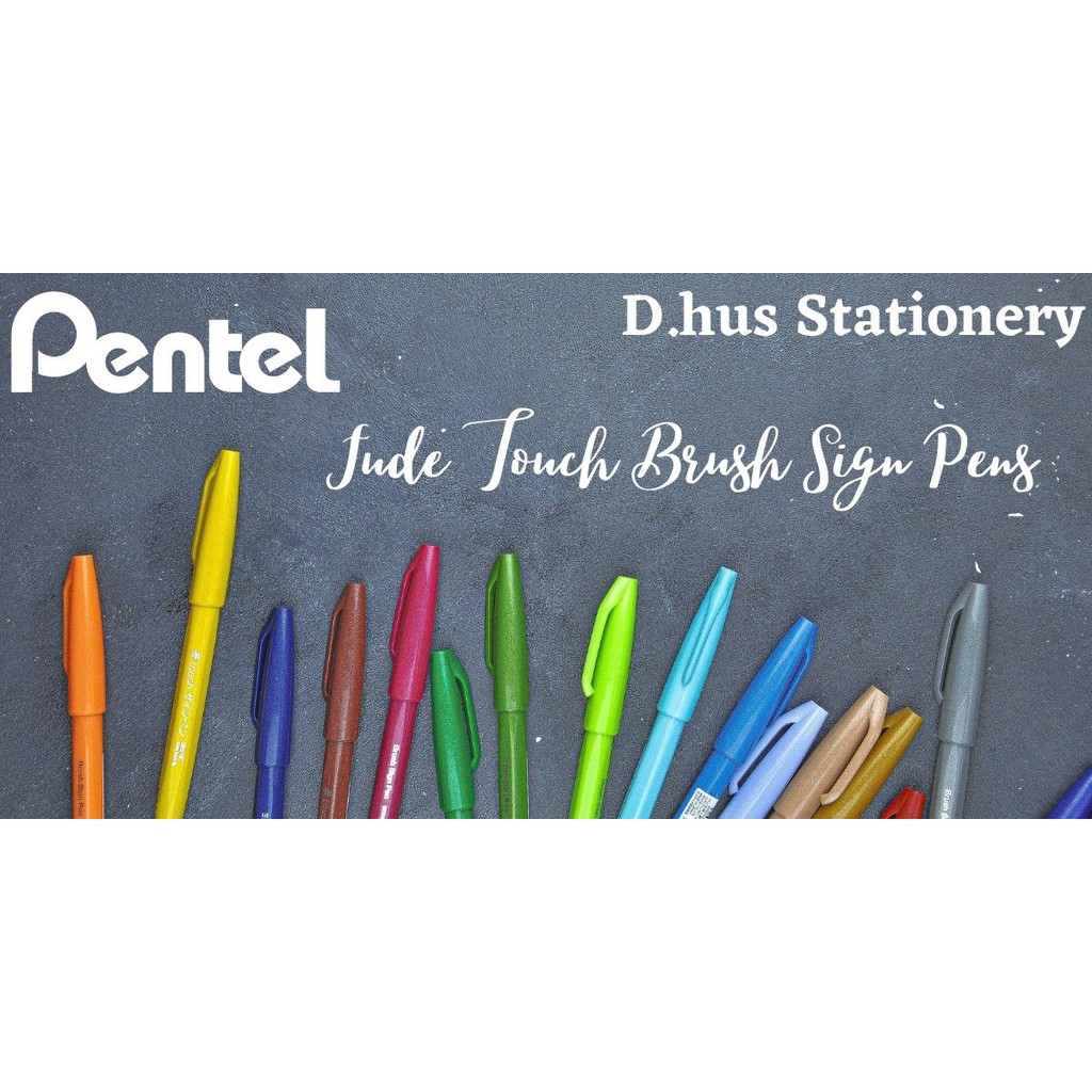 Bút viết thư pháp Pentel FUDE TOUCH BRUSH SIGN PEN 12 màu mới 2020