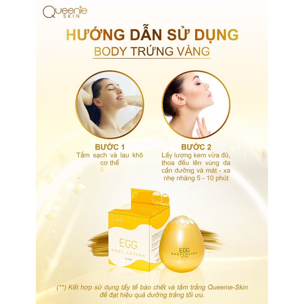 COMBO 2 Hộp Kem Dưỡng Da Body Trứng Vàng Queenie Skin - 250 Gram - HÀNG CHÍNH HÃNG