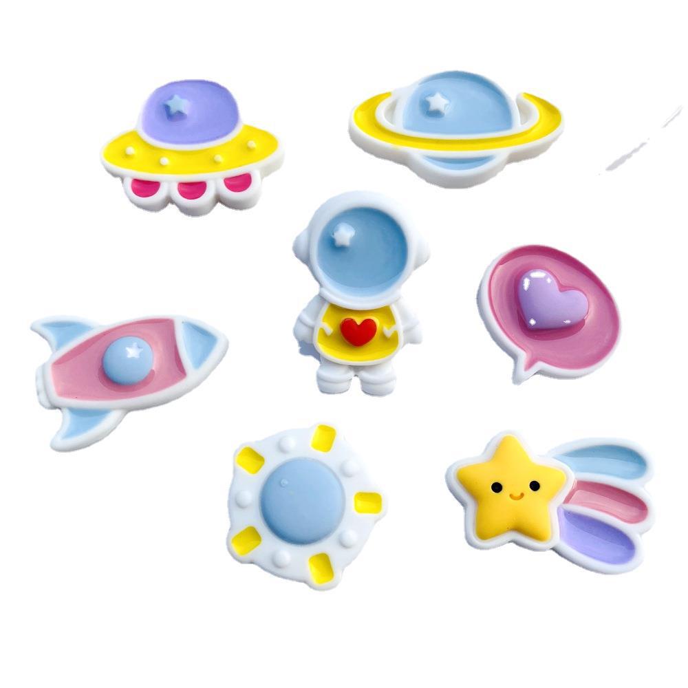 Set 10 Phụ Kiện Kẹp Tóc/Điện Thoại Hình Phi Hành Gia/Tàu Không Gian/Tàu Vũ Trụ Mini DIY