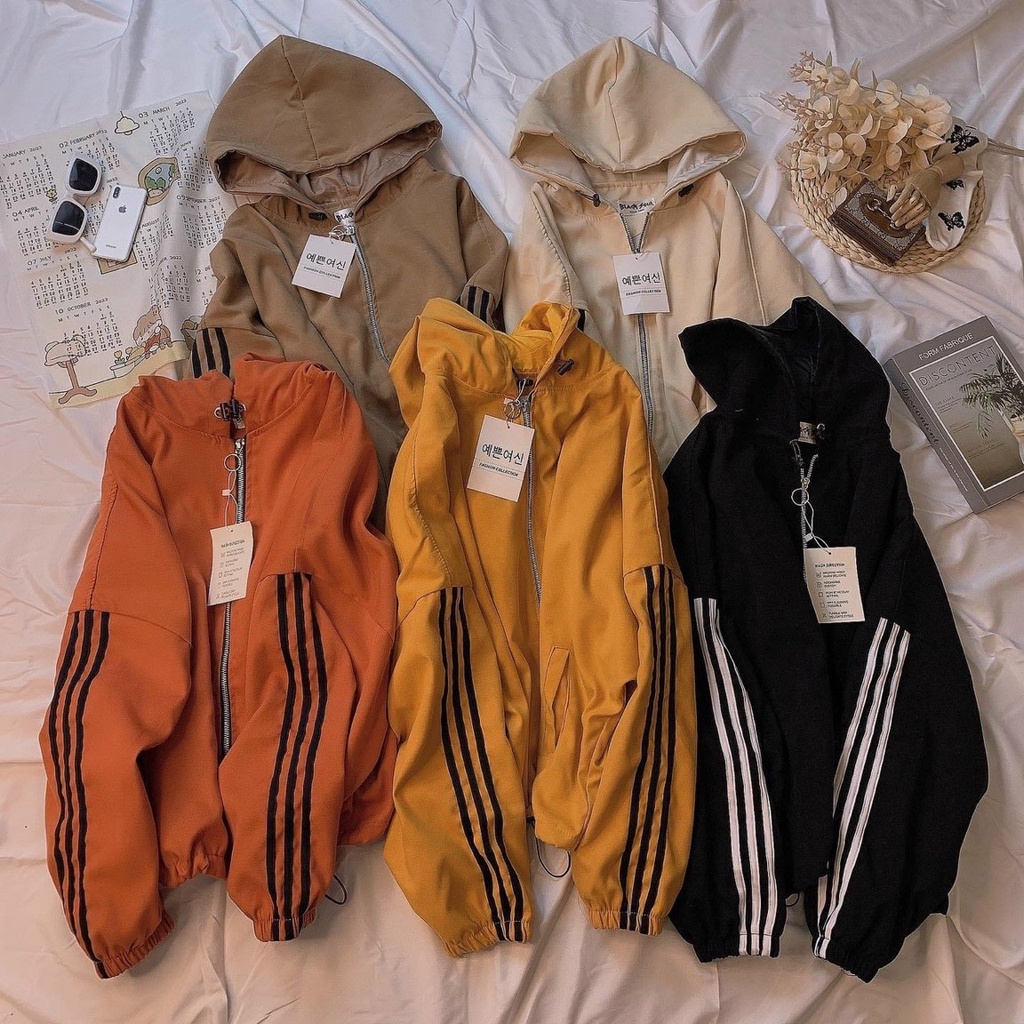 Áo Khoác Nhung Lì Da Lộn 2 Lớp Chạy Viền Sọc Tay Form Rộng Siêu Xinh Thời Trang 4 Mùa Ulzzang KUN