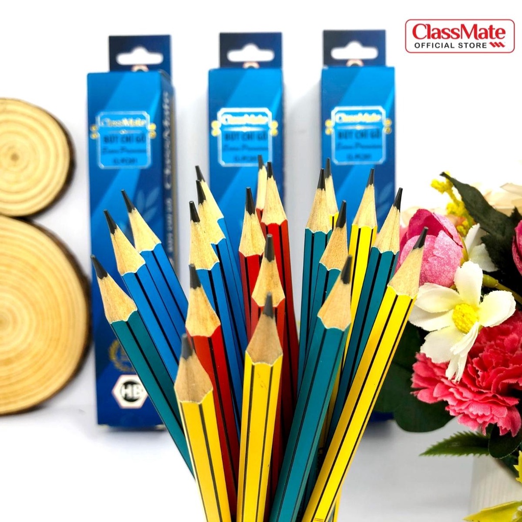 Hộp 20 chiếc Bút Chì Gỗ Có Tẩy HB CLASS MATE Nét Bút Mịn, Ngòi Chắc Chắn CL-PC201 (20 chiếc/hộp)