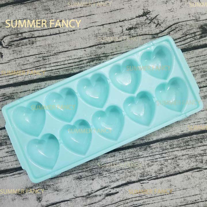 Khuôn 10 viên trái tim - heart shaped mold tray khay đá tim lớn