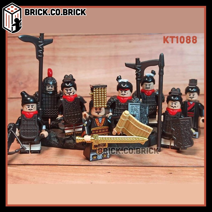 KT1088- COMBO Minifigures Tần Thủy Hoàng và quan binh Qin Dynasty-Koruit- Đồ chơi lắp ráp mô hình sáng tạo lính trung cổ