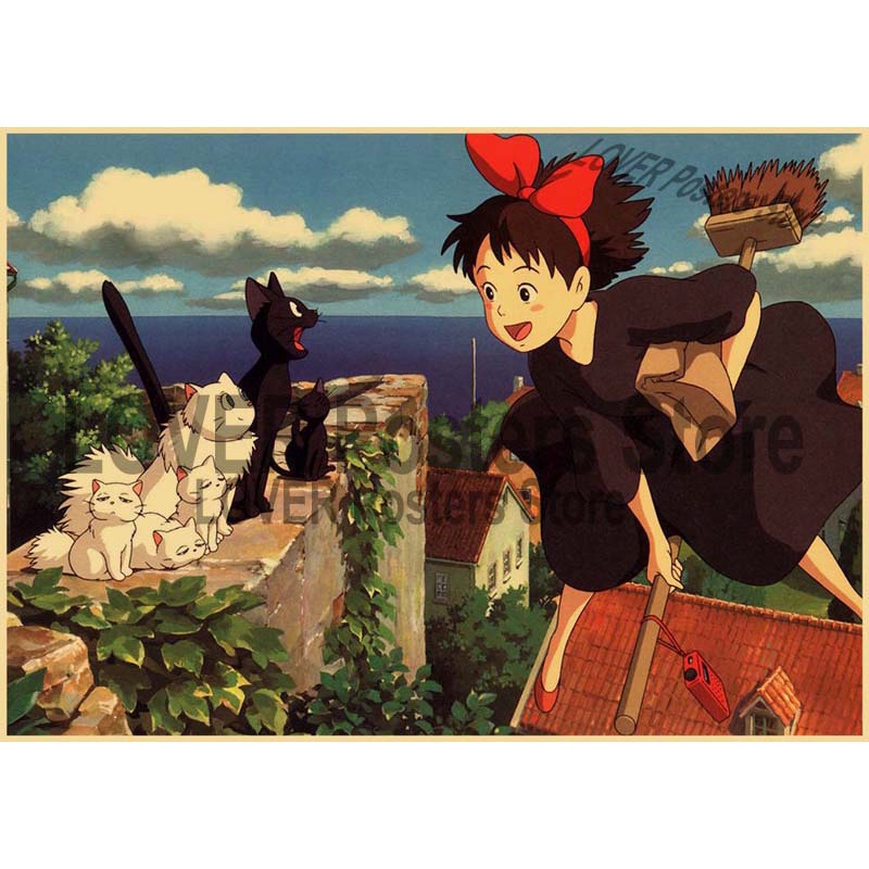 Tấm Áp Phích Dán Tường Trang Trí Họa Tiết Anime Cổ Điển