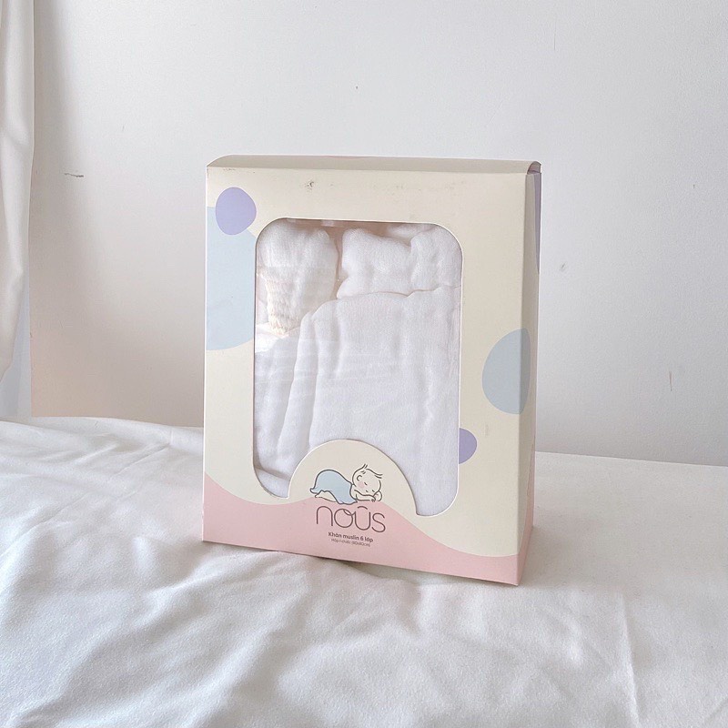 Khăn xô Nu muslin 6 lớp cao cấp cho bé trai, bé gái