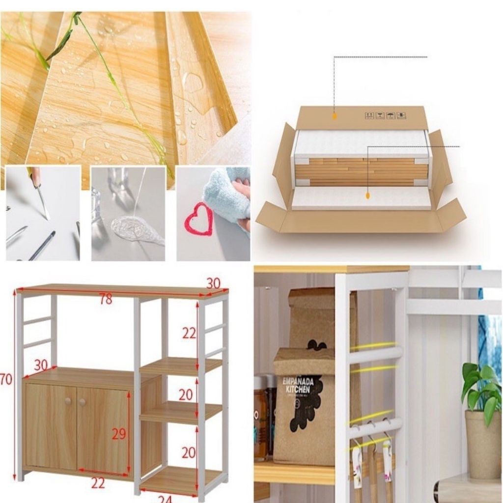 Kệ nhà bếp, kệ lò vi sóng khung sắt sơn tĩnh điện gỗ MDF Cao CấpFREESHIP EXTRA