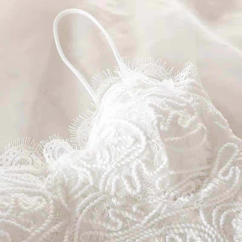 Áo Croptop Hai Dây Phối Ren Thiết Kế Mới Thời Trang Dành Cho Nữ