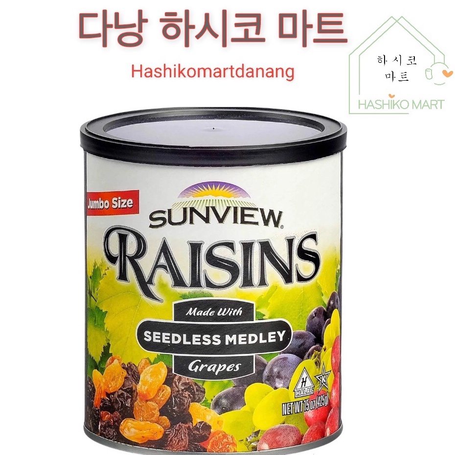 Nho khô Mỹ Sunview Raisin hộp 425g