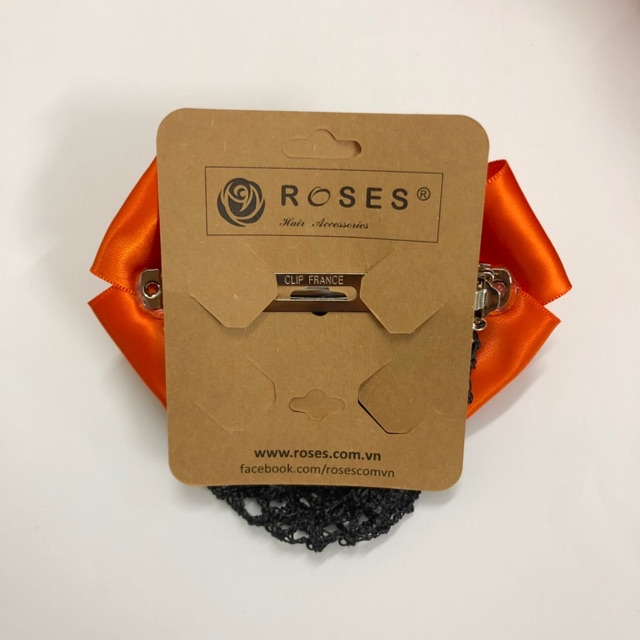 Kẹp nơ lưới búi phối 2 màu ROSES