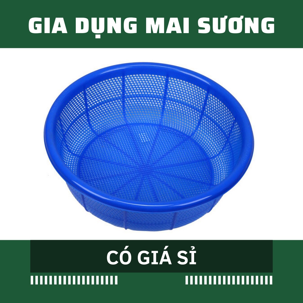 [Giá Sỉ] Rổ Gạo Nhựa Tròn Lỗ Nhỏ Cỡ Lớn Có Chân