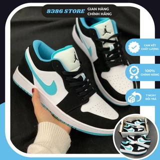Giày jordan cổ thấp nam nữ, giày sneaker jd1 đen trắng cổ thấp thời trang cao cấp hottrend full box