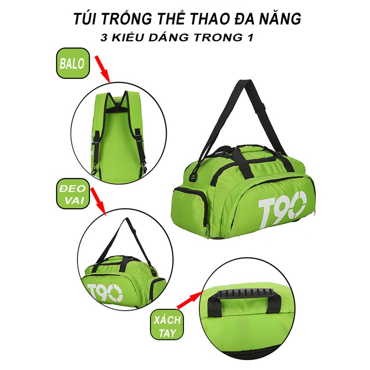 Túi Trống Thể Thao T90 Có Thể Xách Hoặc Đeo Dạng Balo