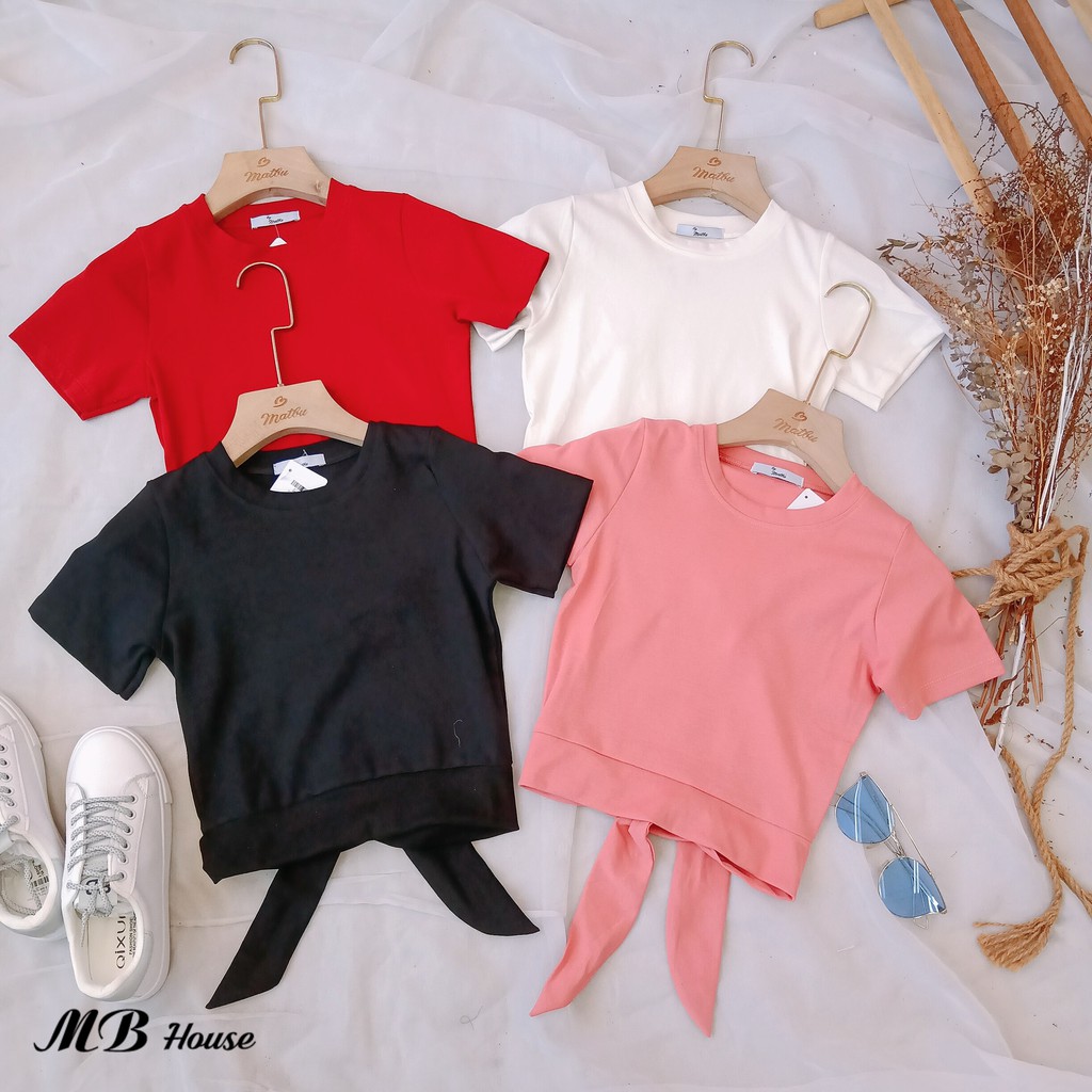 áo thun nơ cột sau