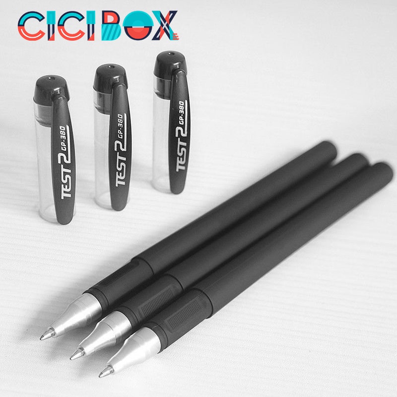 Bút bi nước văn phòng 0.5mm, bút bi nước TEST mực đều chữ đẹp ba màu xanh, đen, đỏ CICIBOX