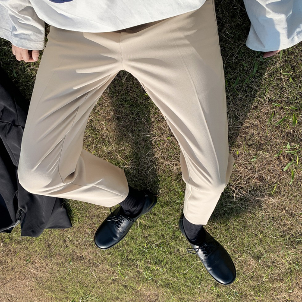 [Tiền Nào Của Đấy]Quần Tây Baggy Nam Hack Chiều Cao Màu Be, Kem Ống Rộng Phong Cách Hàn Quốc Vải Co Giãn, Không Xù | BigBuy360 - bigbuy360.vn