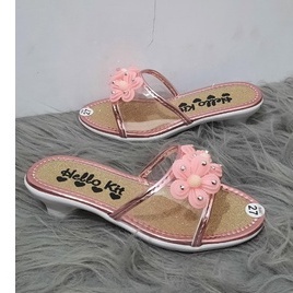 DÉP GUỐC ĐÍNH HOA BÉ GÁI CAO 4CM , Quai Trong Mềm Mại, Đế PU Chắc Chắn