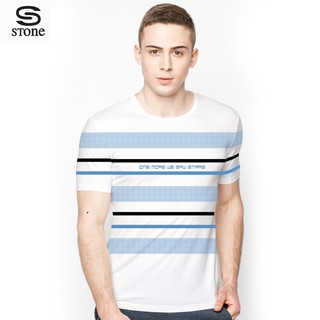 Áo Thun Nam Cổ Tròn Ngắn Tay STONE 3014 In Sọc Vải Cotton 4 Chiều Co Giãn Form Fit 4 Size (Nhiều Màu).