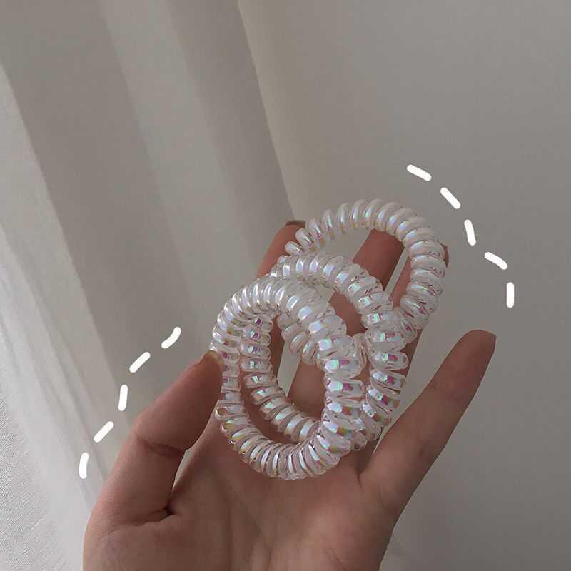 Dây Buộc Tóc Cột Tóc Lò Xo Cỡ Lớn Màu Đen Trắng