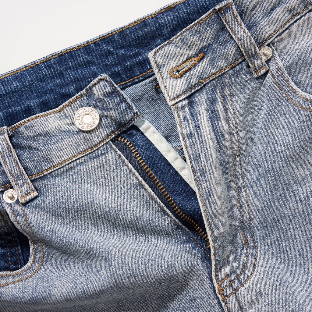 Quần Jean Nam Ghi Sáng Rách ATINO Chất Liệu Jean Pha Spandex Form Slim-Fit QJ1.1027