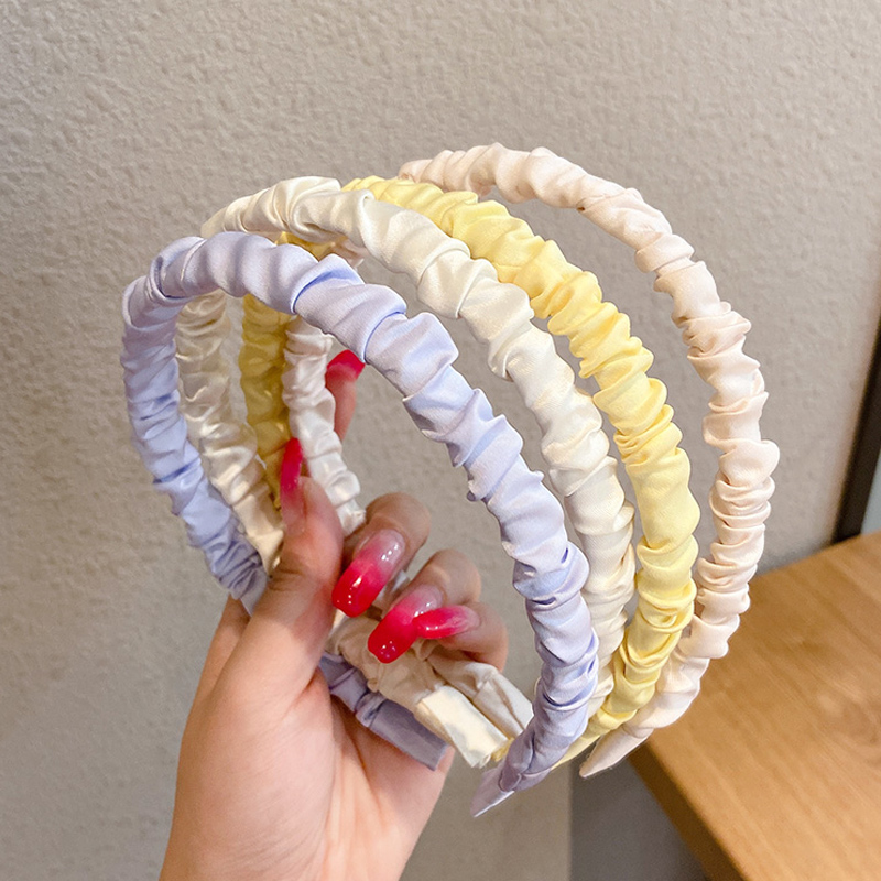 Băng đô vải chiffon thiết kế nếp gấp phong cách Hàn Quốc thời trang cho nữ