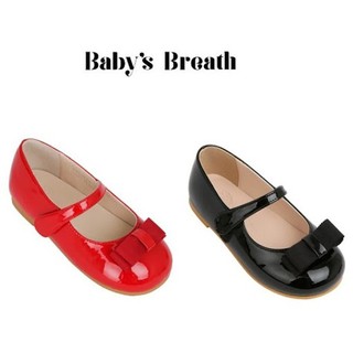 Giày búp bê bé gái, da thật, đính nơ, trơn Hàn Quốc - Baby Breath