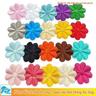 Sticker ủi thêu hình bông hoa 8 cánh - Patch ủi vá quần áo thun sơ mi balo S52
