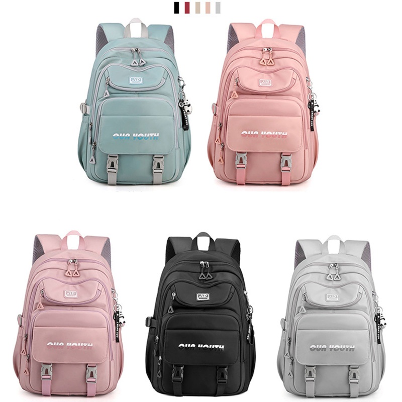 Ba Lô Nylon Nhiều Ngăn Dễ Thương Cho Nữ Sinh