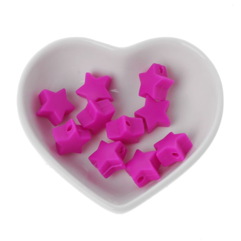 Hạt Silicon 15mm Hình Ngôi Sao Mềm Mại Đồ Chơi Gặm Nướu Cho Bé