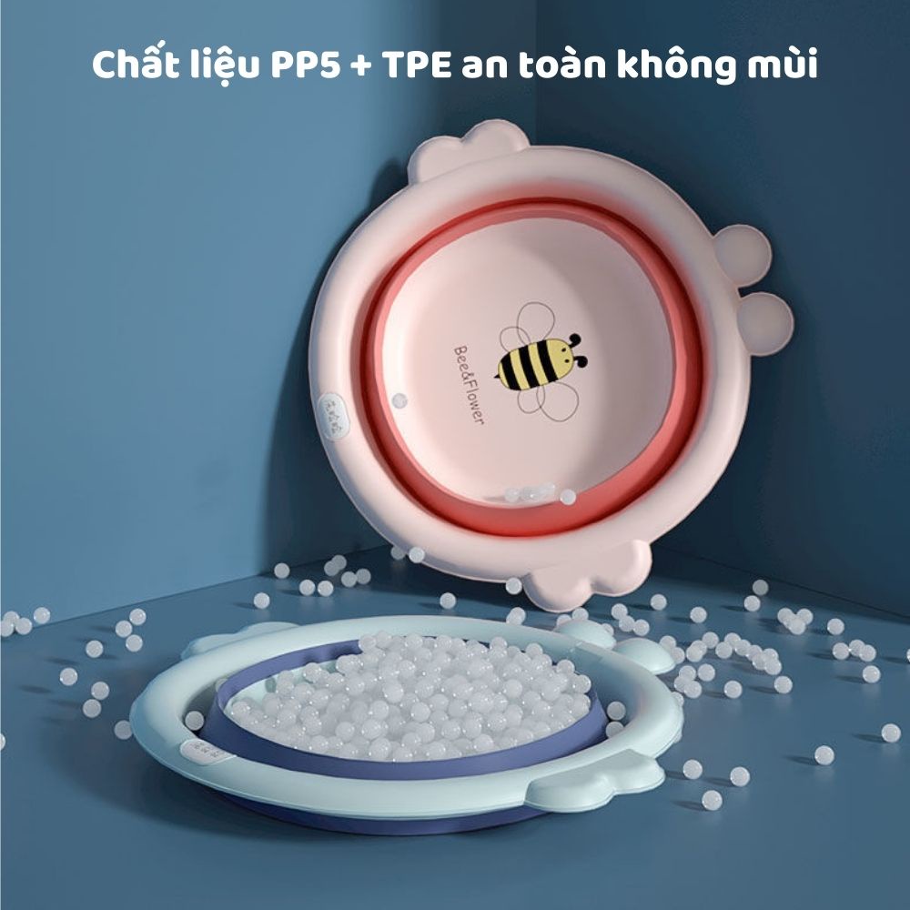 [DEAL SỐC ] Chậu rửa mặt cho bé, thau gấp gọn hình ong, chậu nhựa vệ sinh cá nhân cho trẻ sơ sinh tiện lợi tiết kiệm