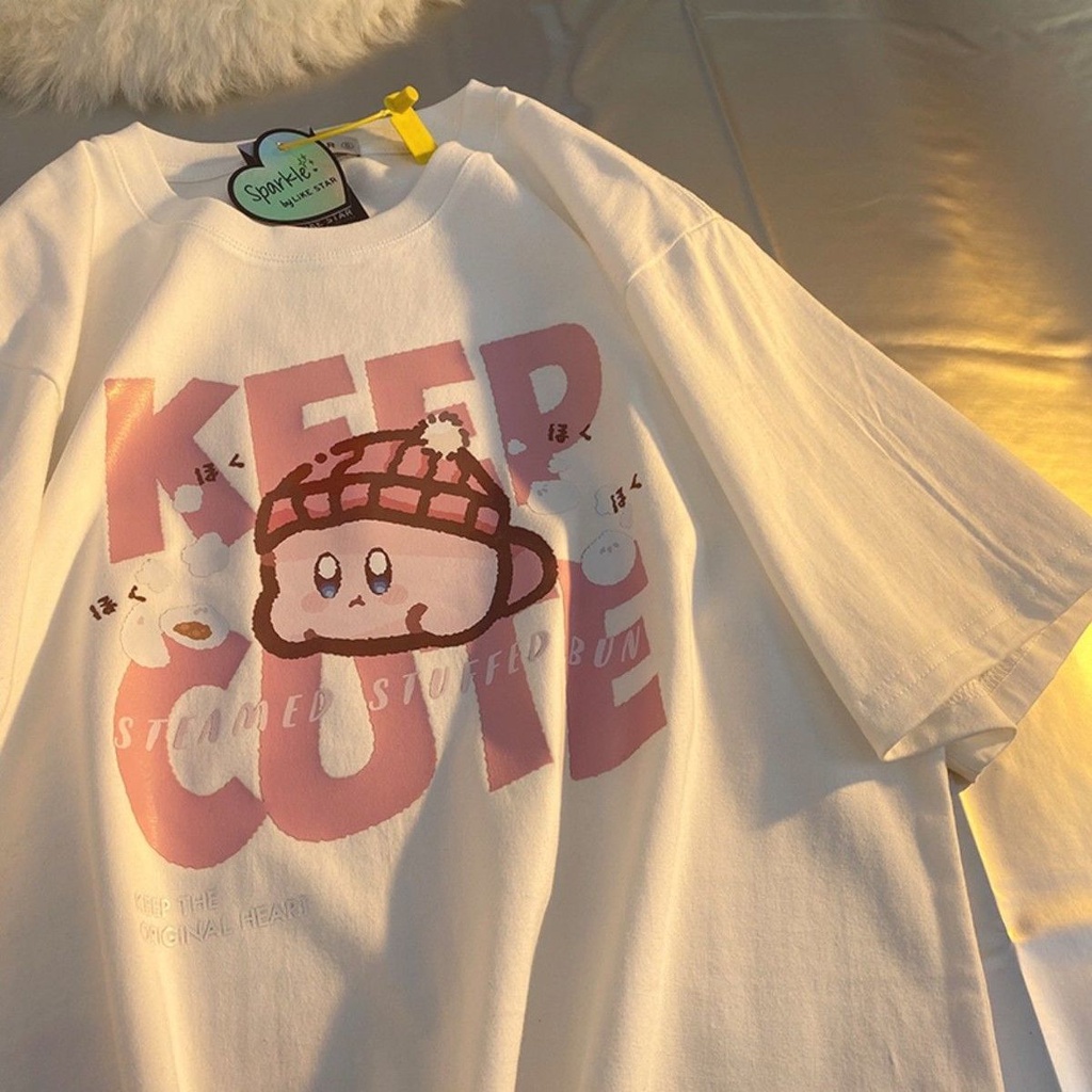 Áo Thun Ngắn Tay Dáng Rộng Thời Trang Mùa Hè Phong Cách Retro Giản Dị