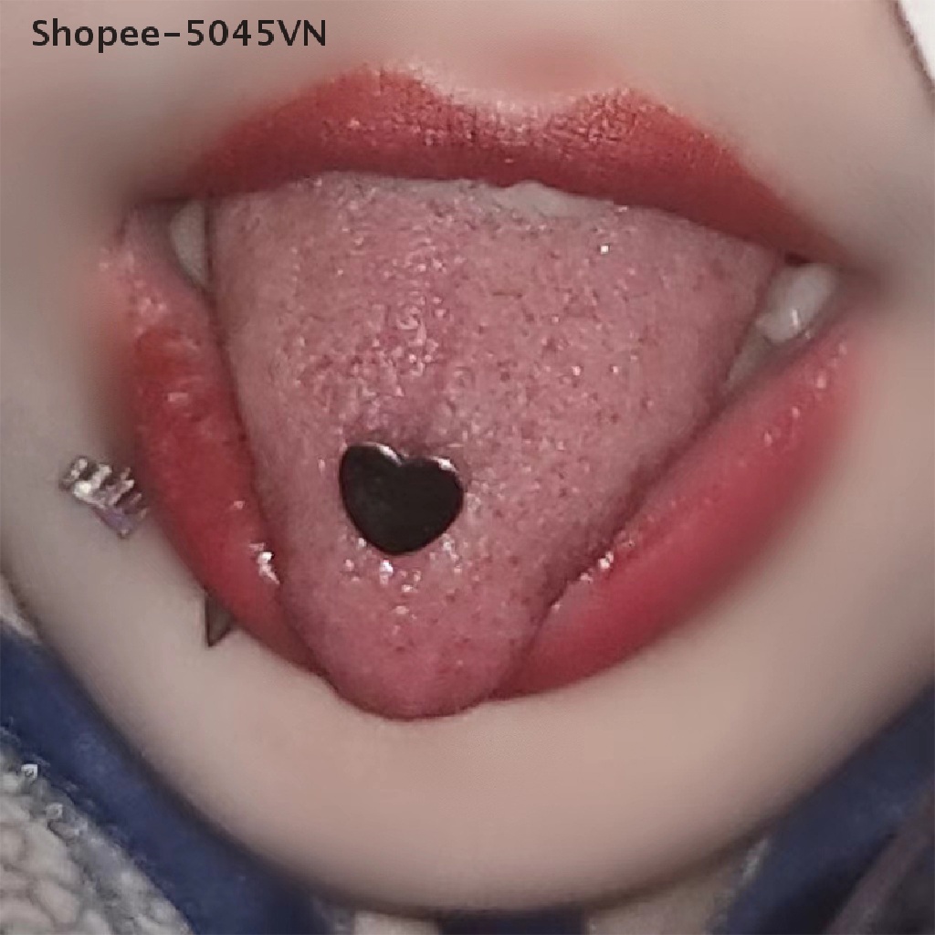 [rain] 1 Khuyên Xỏ Cơ Thể Bằng Thép Titan Hình Trái Tim