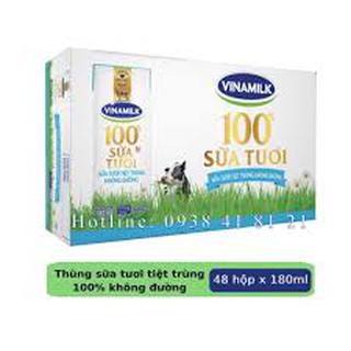 Không Đường] Vinamilk 100% Sữa Tươi không đường 180ml
