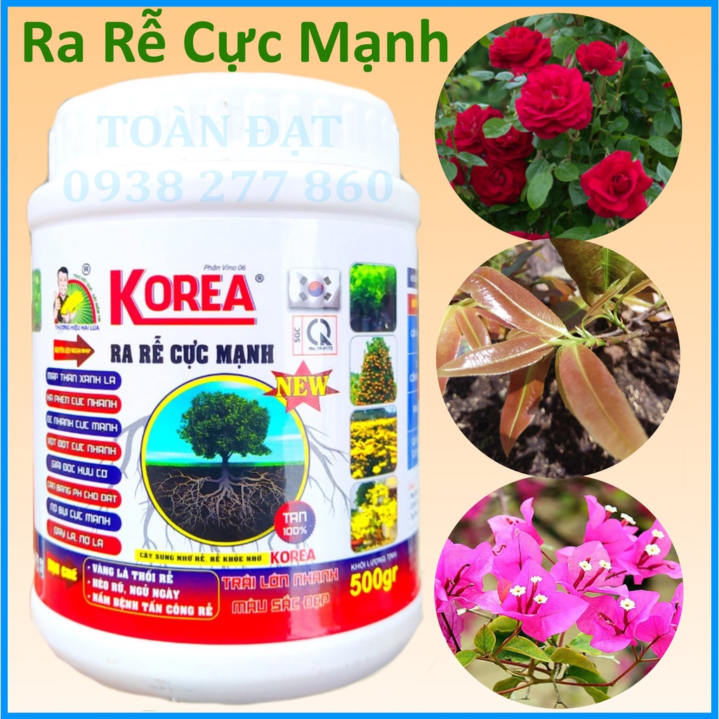 Phân Bón Lá Ra Rễ Cực Mạnh KOREA lọ 500g, Kích rễ ROOTS cho cây trồng