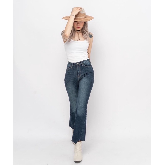 Quần Jeans Loe Lai Cắt Kiểu Xéo Hot Trend 2022 Xuất Xịn - Quần Bò Ống Loe