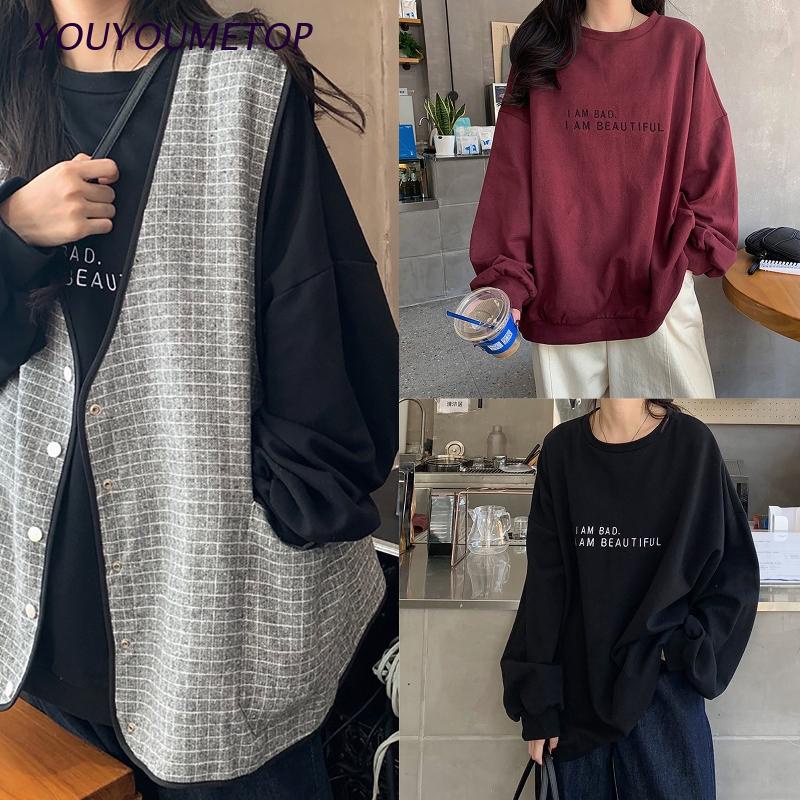 Áo Nỉ Tay Dài In Chữ Thời Trang Dành Cho Nữ