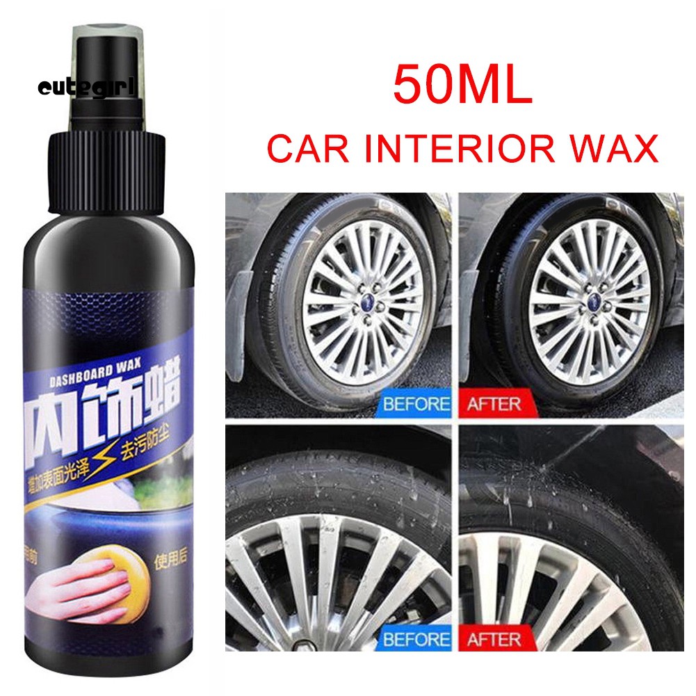 CUTE_50ml Car Interior Dirt Removal Seat Polish Wax Dashboard Leather Surface Cleaner