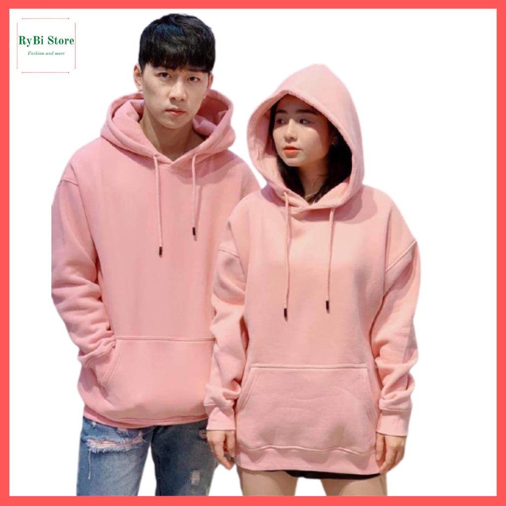 Áo hoodie áo khoác chui unisex nam nữ chất nỉ ngoại dày đẹp free size 65kg màu hồng