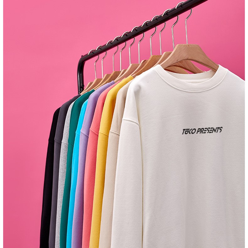 Áo SWEATER basic trắng TUCO, unisex nam nữ nỉ dày dặn không xù local brand, dài tay nhiều màu form rộng oversize
