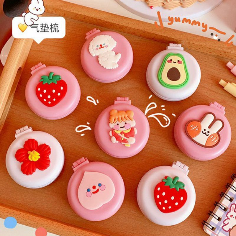 Gương gập kèm lược mini cầm tay
